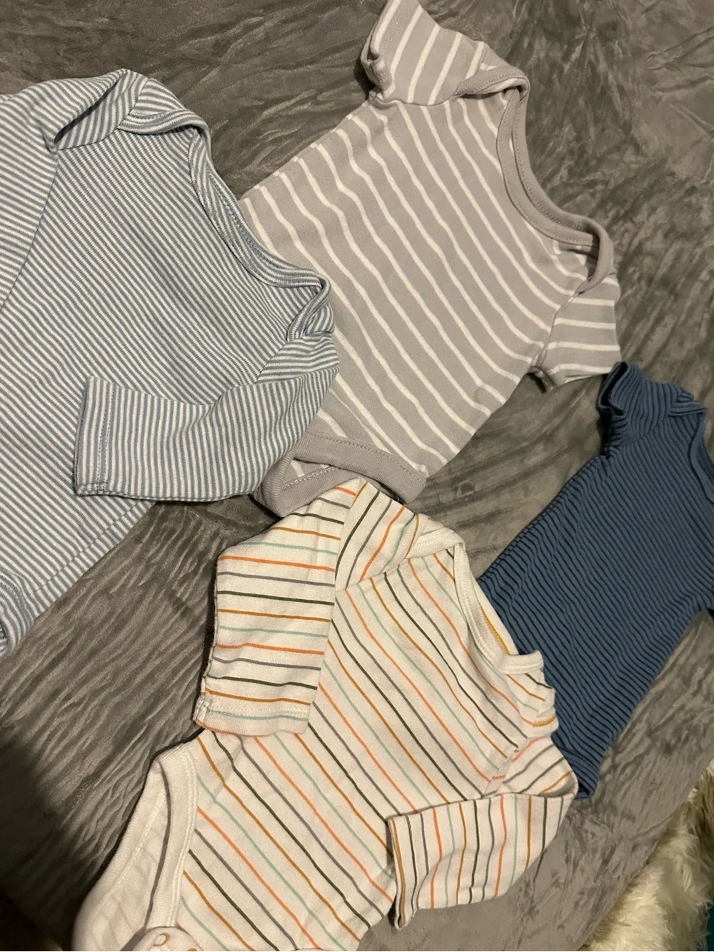 5/$25 Bundle of 4 stripes onesies!